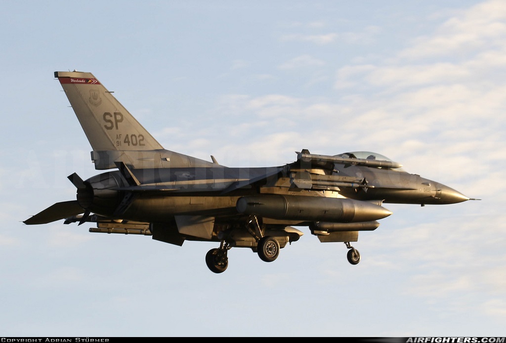 USA - Air Force General Dynamics F-16C Fighting Falcon 91-0402 at Spangdahlem (SPM / ETAD), Germany