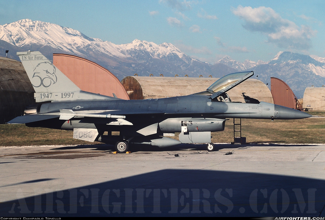 USA - Air Force General Dynamics F-16C Fighting Falcon 89-2050 at Aviano (- Pagliano e Gori) (AVB / LIPA), Italy