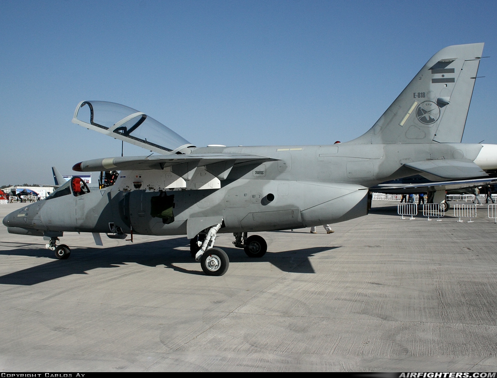Argentina - Air Force FMA AT-63 Pampa E-818 at Santiago - Arturo Merino Benitez (Pudahuel) (SCL / SCEL), Chile