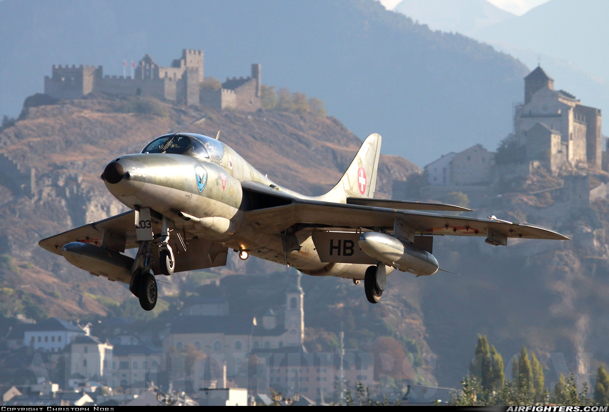 Private - Clin d'Ailes Payerne Hawker Hunter T68 HB-RVW at Sion (- Sitten) (SIR / LSGS / LSMS), Switzerland