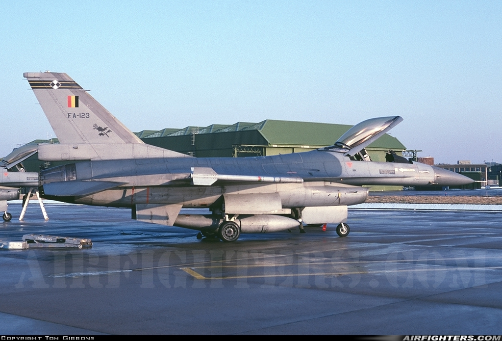 Belgium - Air Force General Dynamics F-16A Fighting Falcon FA-123 at Lossiemouth (LMO / EGQS), UK