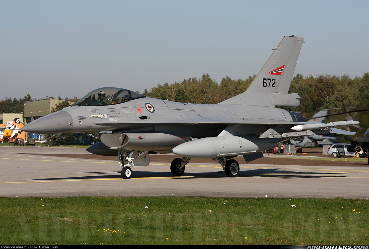 Norway - Air Force General Dynamics F-16AM Fighting Falcon 672 at Uden - Volkel (UDE / EHVK), Netherlands