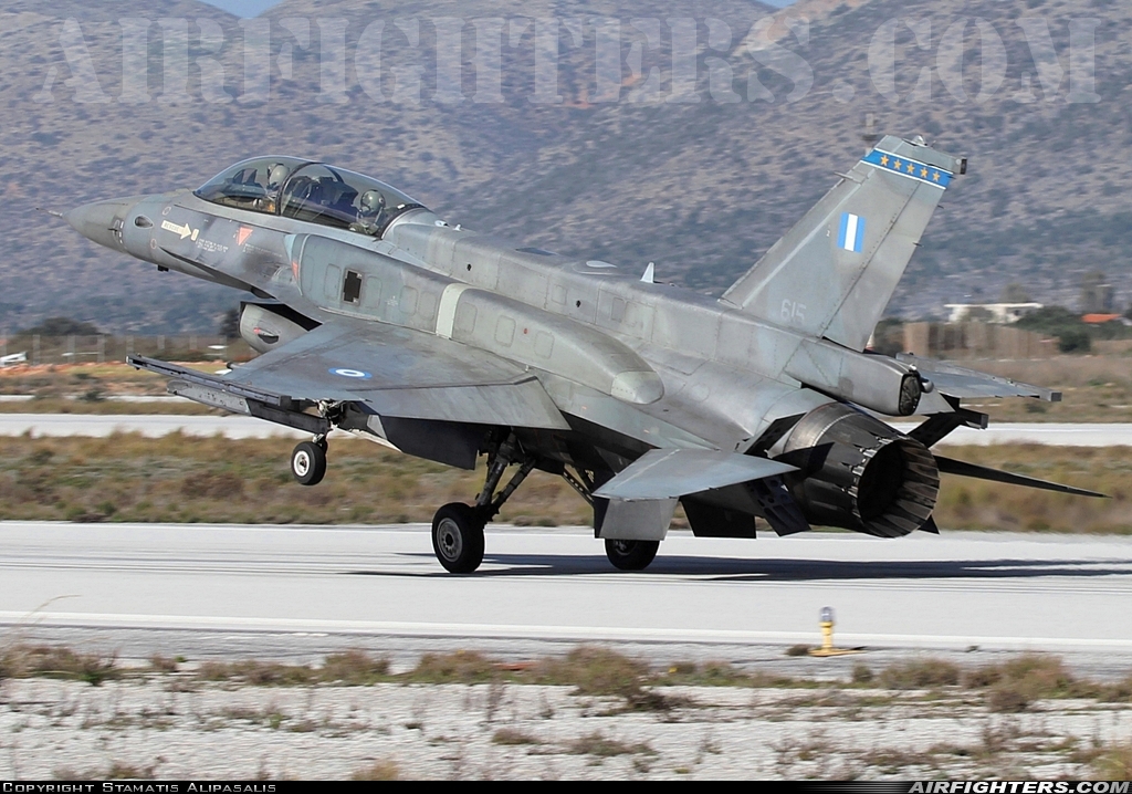 Greece - Air Force General Dynamics F-16D Fighting Falcon 615 at Chania - Souda (CHQ / LGSA), Greece