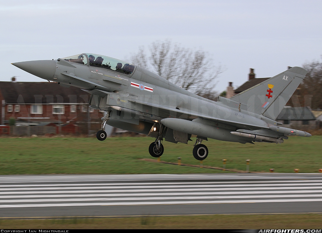 UK - Air Force Eurofighter Typhoon T3 ZK303 at Warton (EGNO), UK