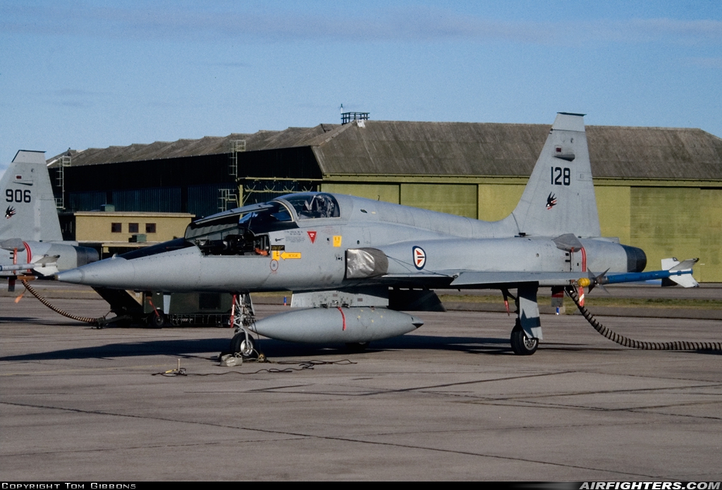 Norway - Air Force Northrop F-5A Freedom Fighter 128 at Lossiemouth (LMO / EGQS), UK