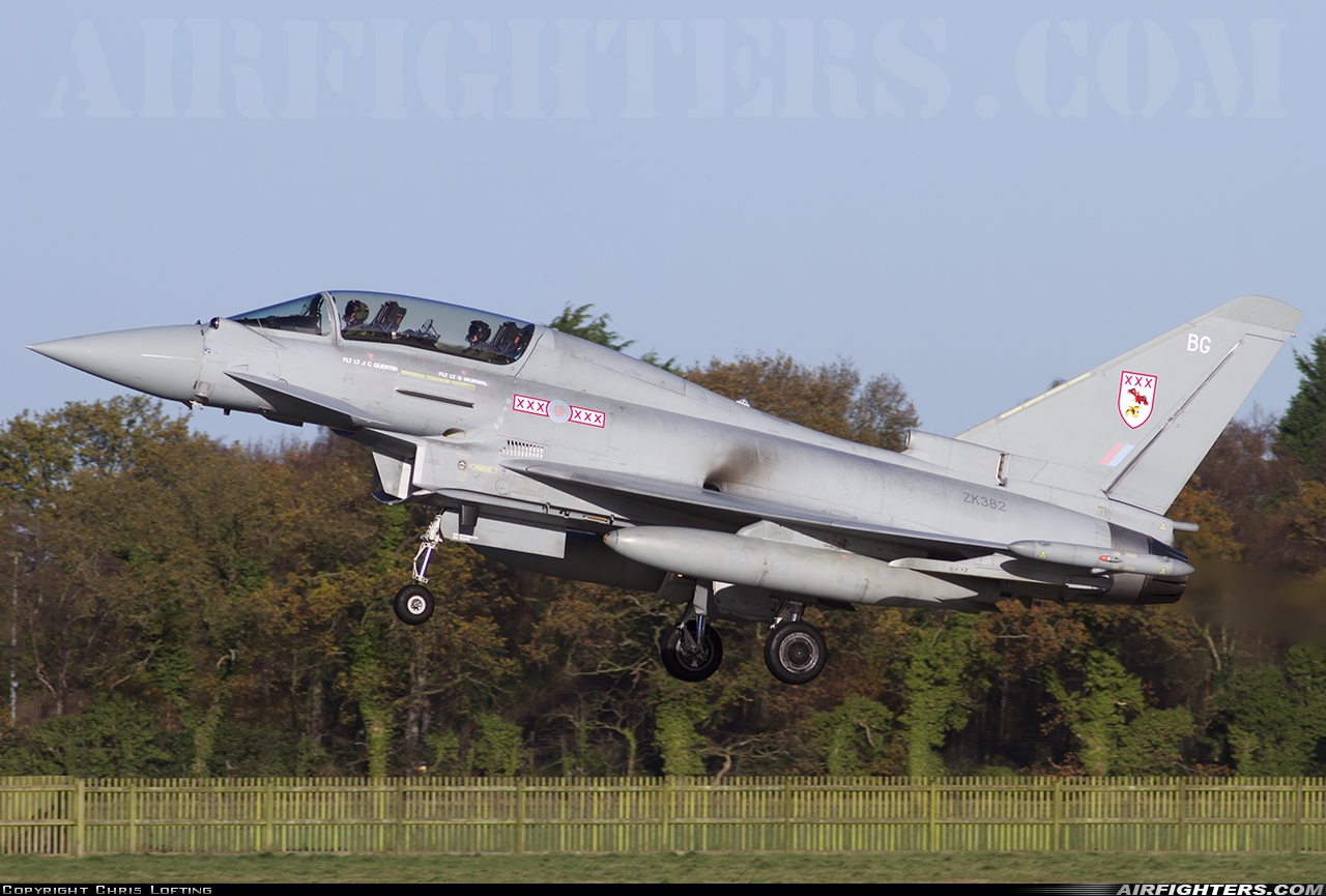 UK - Air Force Eurofighter Typhoon T3 ZK382 at Coningsby (EGXC), UK