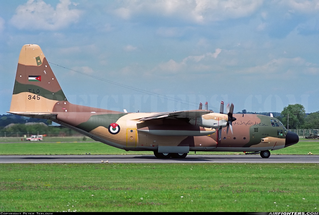 Jordan - Air Force Lockheed C-130H Hercules (L-382) 345 at Fairford (FFD / EGVA), UK