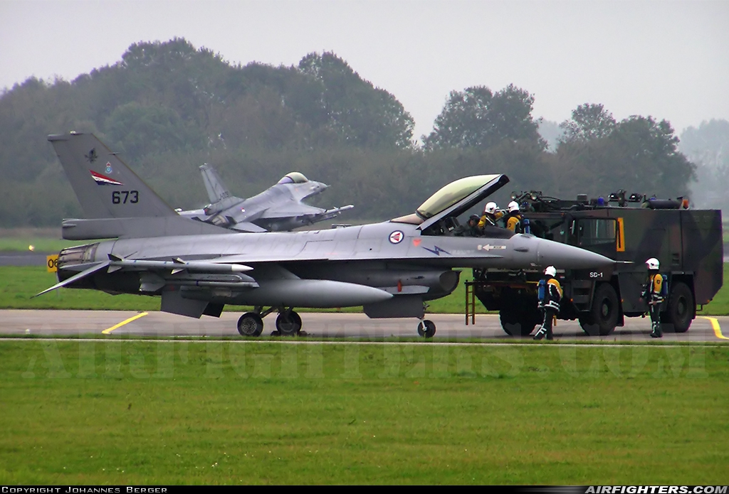Norway - Air Force General Dynamics F-16AM Fighting Falcon 673 at Leeuwarden (LWR / EHLW), Netherlands