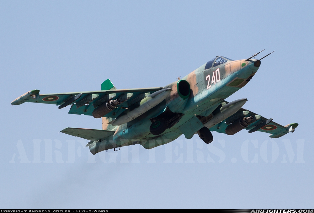 Bulgaria - Air Force Sukhoi Su-25K 240 at Graf Ignatievo (LBPG), Bulgaria