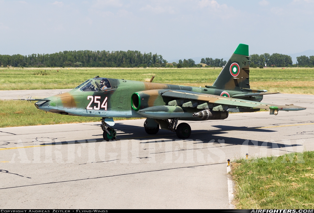 Bulgaria - Air Force Sukhoi Su-25K 254 at Graf Ignatievo (LBPG), Bulgaria