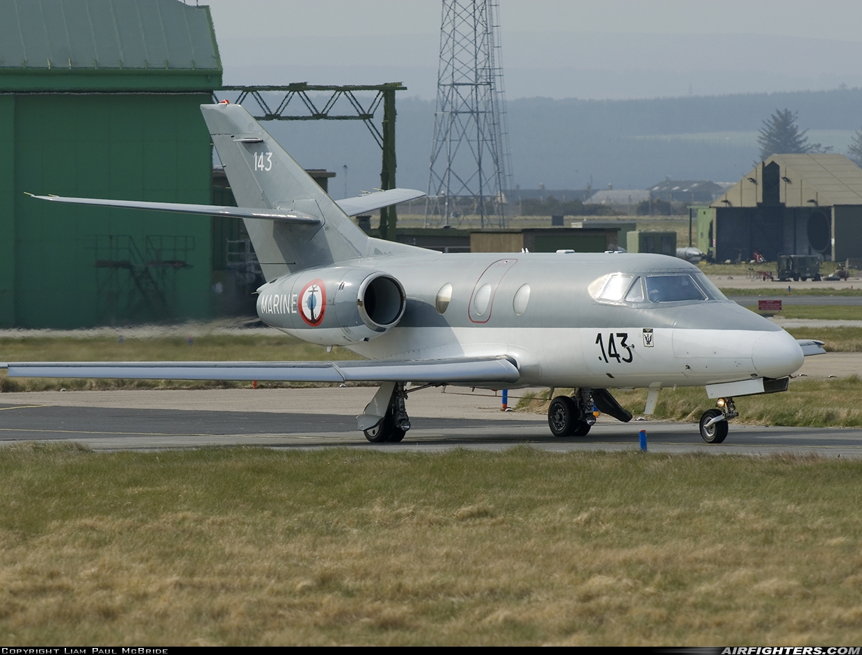 France - Navy Dassault Falcon 10MER 143 at Lossiemouth (LMO / EGQS), UK