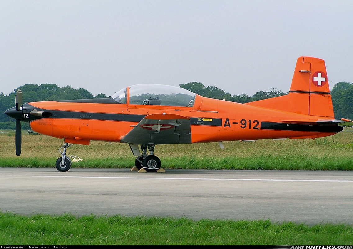 Switzerland - Air Force Pilatus PC-7 Turbo Trainer A-912 at Uden - Volkel (UDE / EHVK), Netherlands