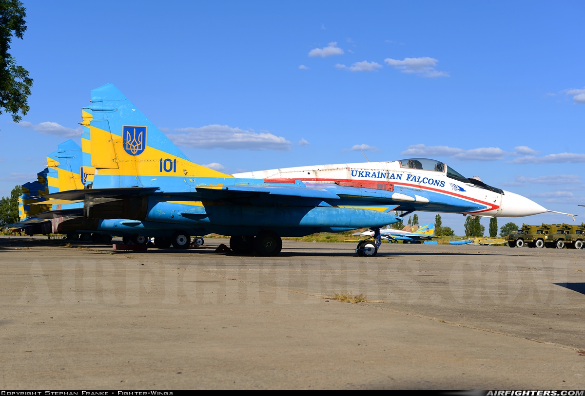 Ukraine - Air Force Mikoyan-Gurevich MiG-29 (9.13) 101 BLUE at Nikolayev - Kul'bakino, Ukraine