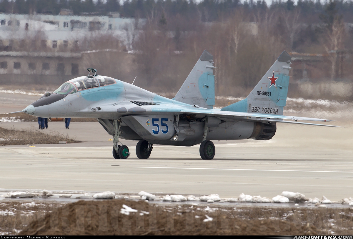 Russia - Air Force Mikoyan-Gurevich MiG-29UB (9.51) RF-90861 at Chkalovsky (CKL / UUMU), Russia