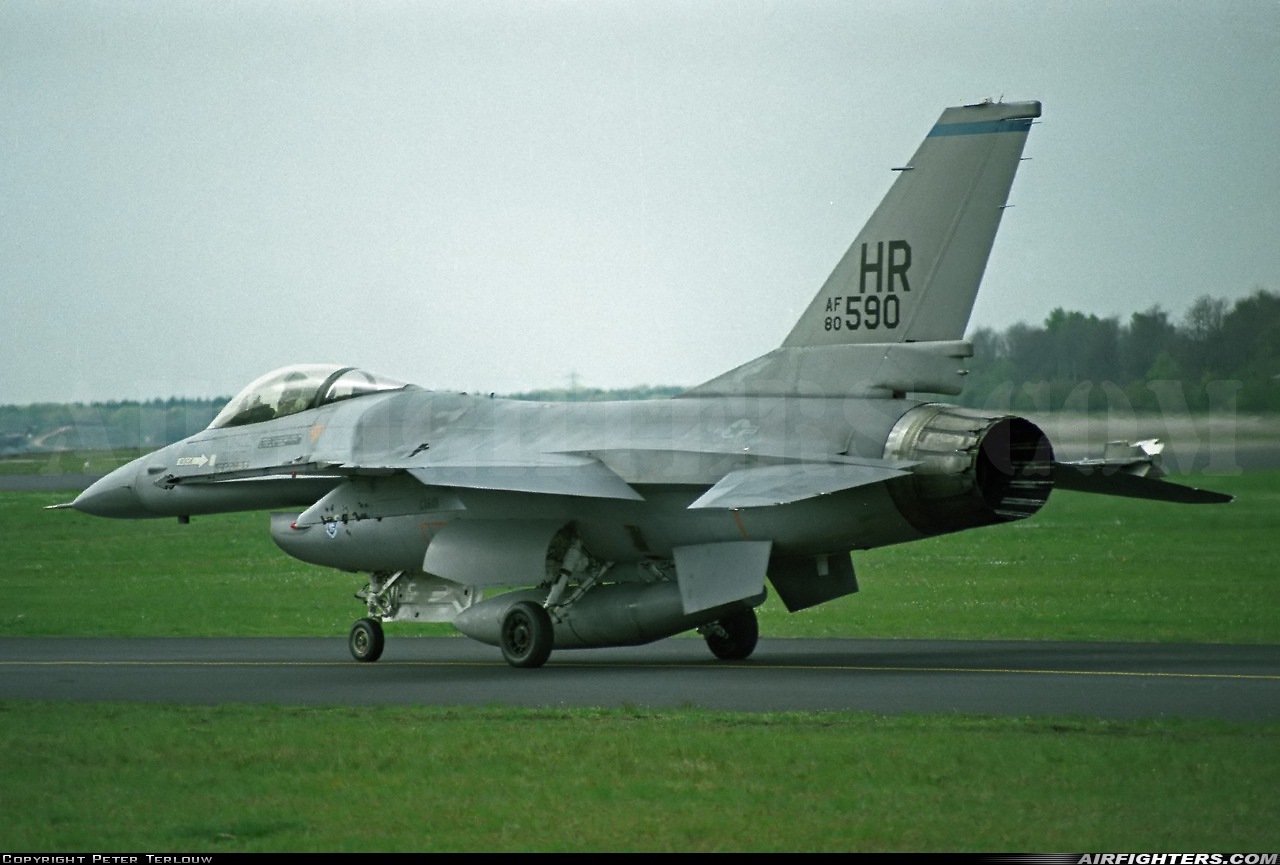 USA - Air Force General Dynamics F-16A Fighting Falcon 80-0590 at Utrecht - Soesterberg (UTC / EHSB), Netherlands