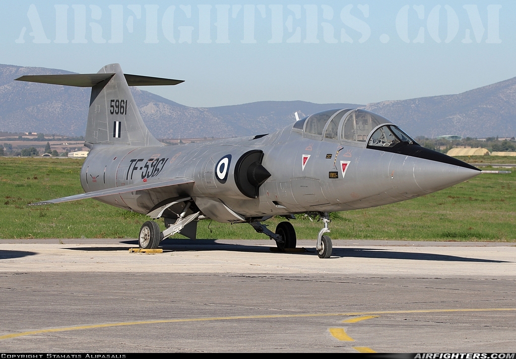 Greece - Air Force Lockheed TF-104G Starfighter 5961 at Tanagra (LGTG), Greece