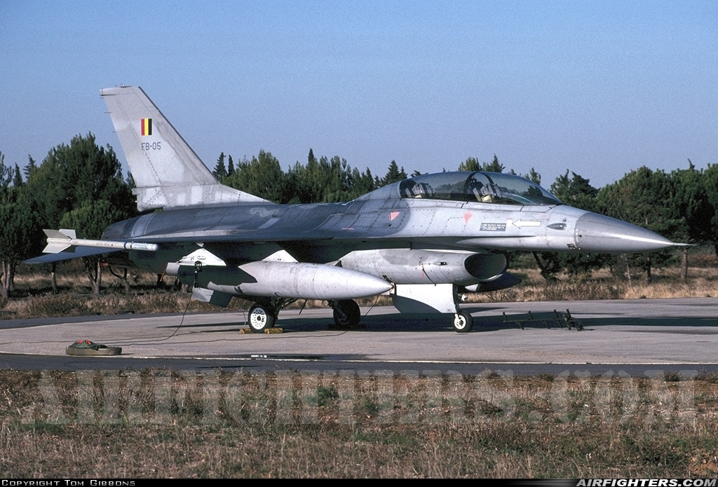 Belgium - Air Force General Dynamics F-16B Fighting Falcon FB-05 at Nimes - Garons (FNI / LFTW), France