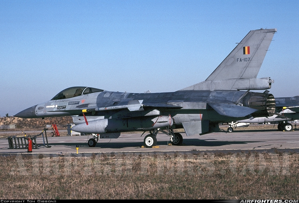 Belgium - Air Force General Dynamics F-16A Fighting Falcon FA-107 at Nimes - Garons (FNI / LFTW), France