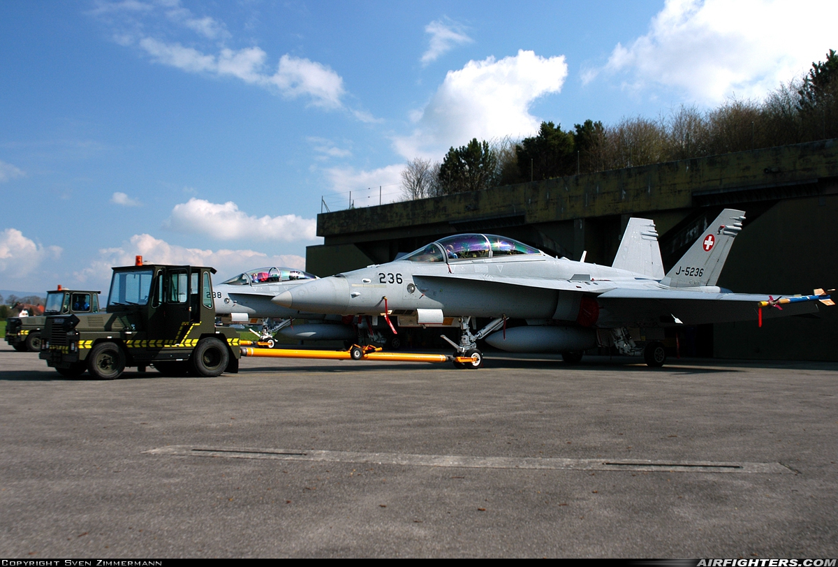 Switzerland - Air Force McDonnell Douglas F/A-18D Hornet J-5236 at Payerne (LSMP), Switzerland
