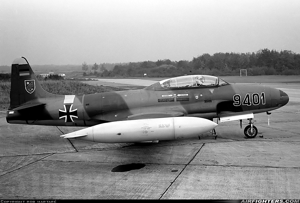 Germany - Air Force Lockheed T-33A Shooting Star 94+01 at Eindhoven (- Welschap) (EIN / EHEH), Netherlands