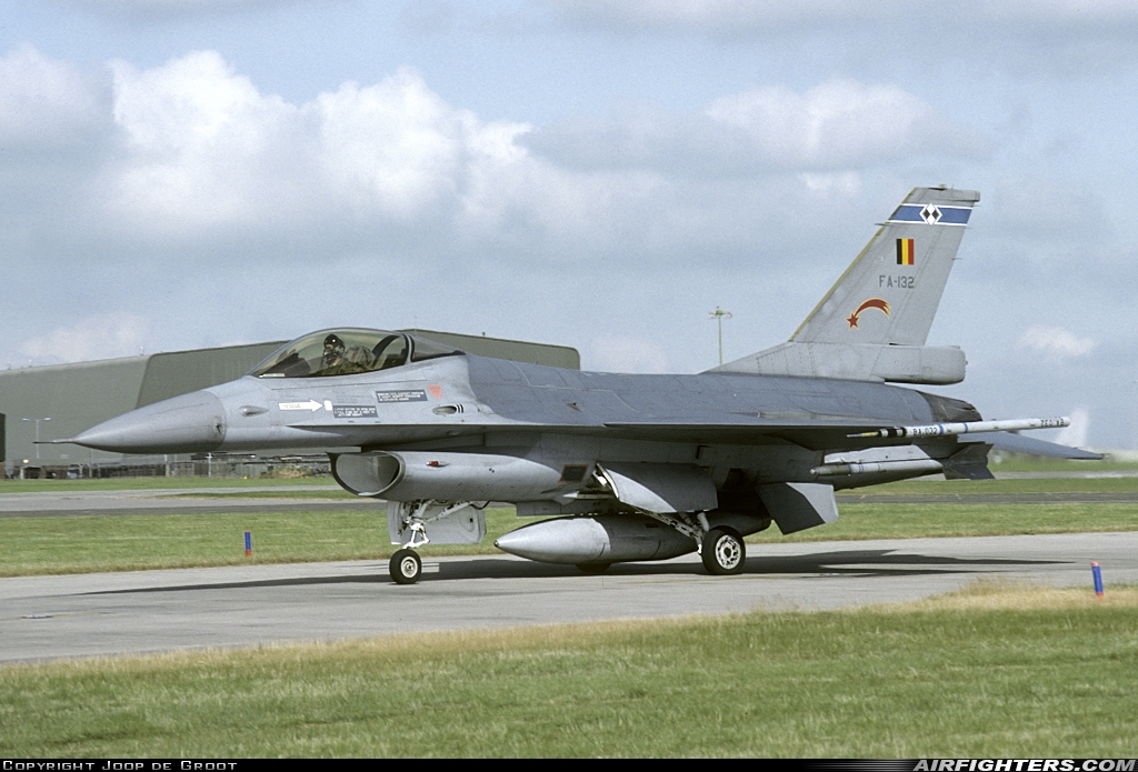 Belgium - Air Force General Dynamics F-16A Fighting Falcon FA-132 at Waddington (WTN / EGXW), UK