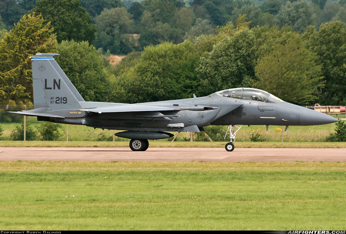 USA - Air Force McDonnell Douglas F-15E Strike Eagle 97-0219 at Fairford (FFD / EGVA), UK