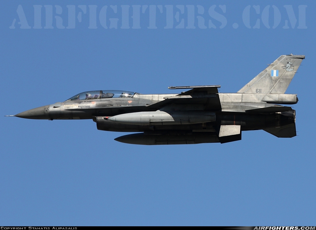Greece - Air Force General Dynamics F-16D Fighting Falcon 611 at Tanagra (LGTG), Greece