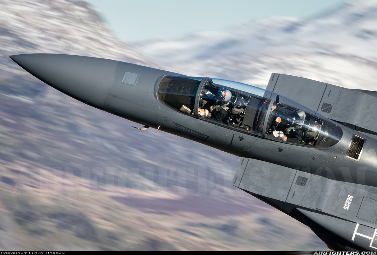 USA - Air Force McDonnell Douglas F-15E Strike Eagle 96-0205 at Off-Airport - Machynlleth Loop Area, UK