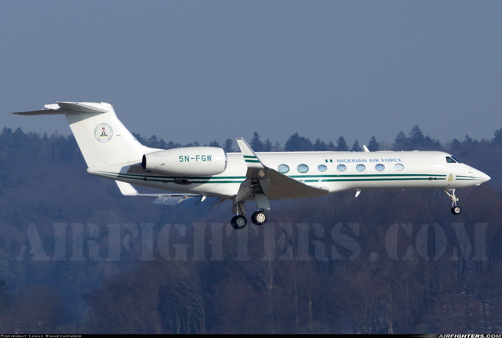 Nigeria - Air Force Gulfstream Aerospace G-550 (G-V-SP) 5N-FGW at Zurich (- Kloten) (ZRH / LSZH), Switzerland