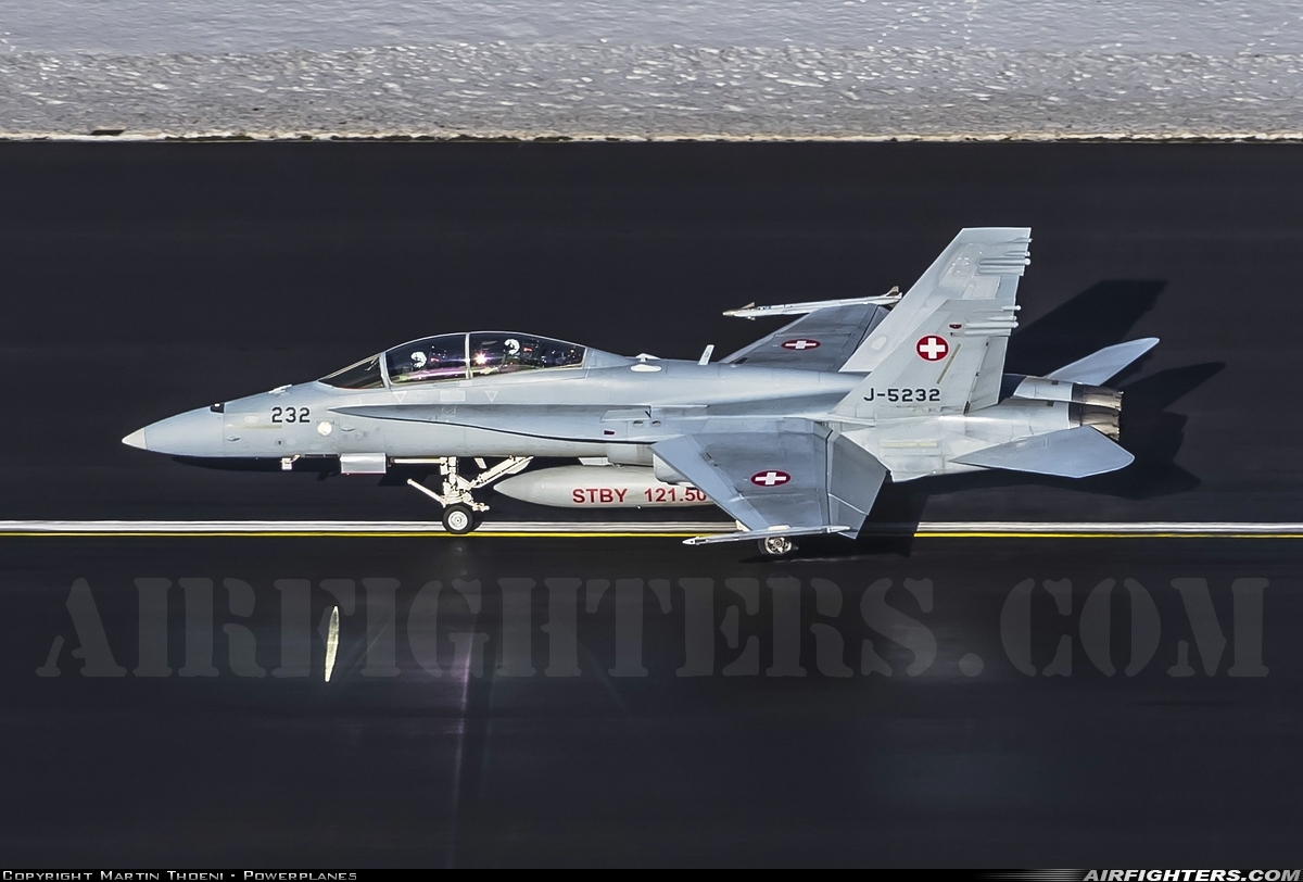 Switzerland - Air Force McDonnell Douglas F/A-18D Hornet J-5232 at Meiringen (LSMM), Switzerland
