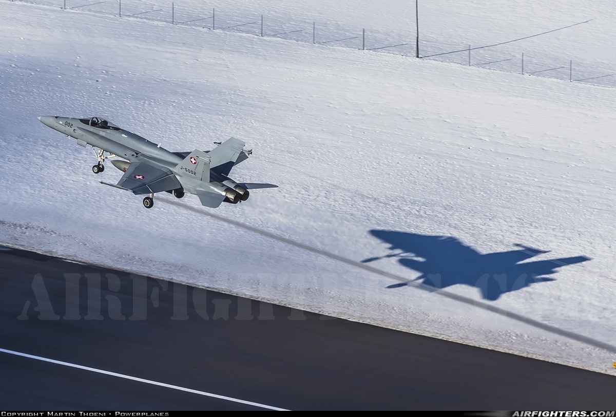 Switzerland - Air Force McDonnell Douglas F/A-18C Hornet J-5002 at Meiringen (LSMM), Switzerland