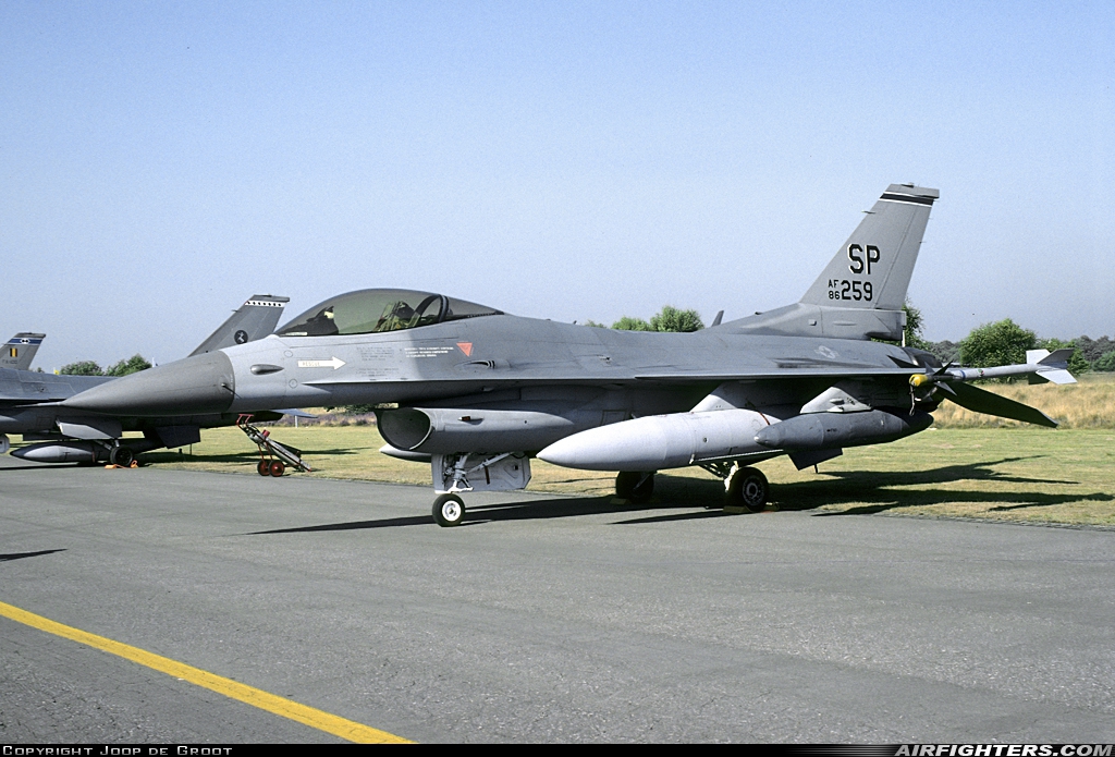 USA - Air Force General Dynamics F-16C Fighting Falcon 86-0259 at Kleine Brogel (EBBL), Belgium