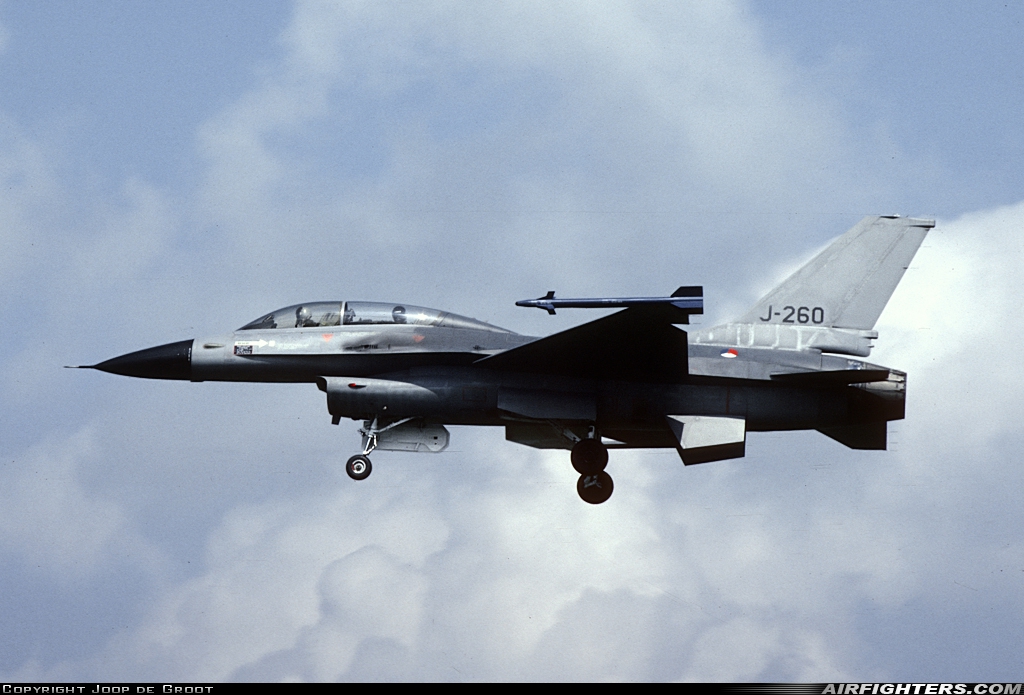Netherlands - Air Force General Dynamics F-16B Fighting Falcon J-260 at Leeuwarden (LWR / EHLW), Netherlands
