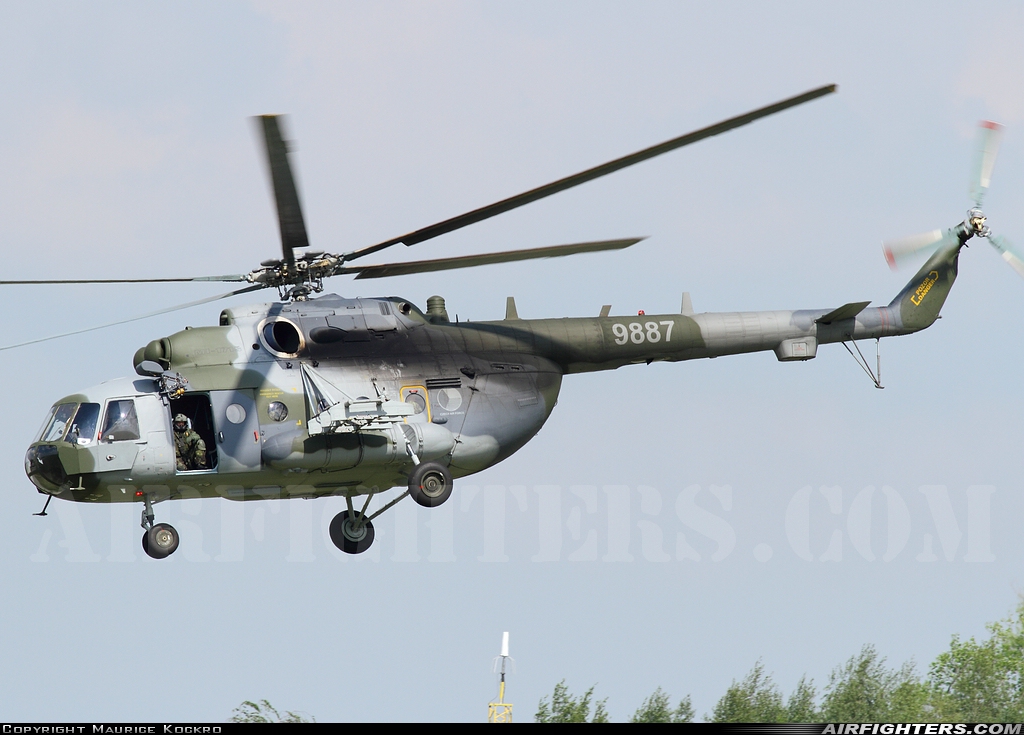 Czech Republic - Air Force Mil Mi-171Sh 9887 at Caslav (LKCV), Czech Republic