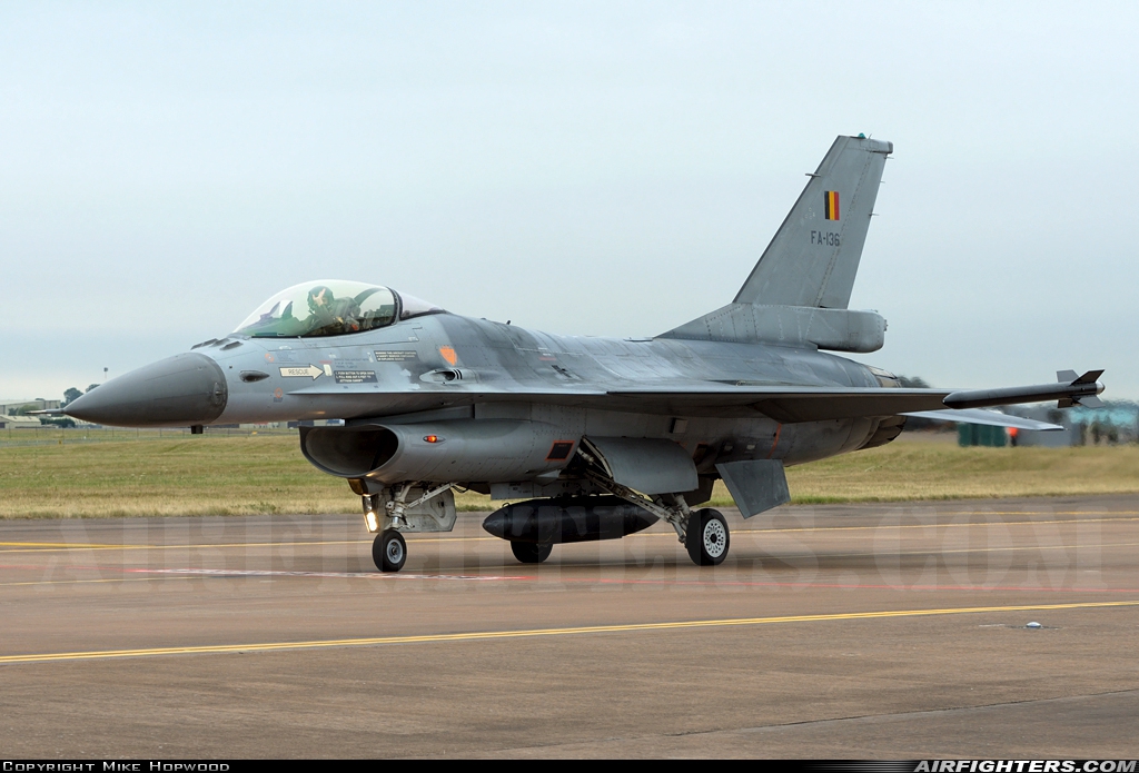 Belgium - Air Force General Dynamics F-16AM Fighting Falcon FA-136 at Fairford (FFD / EGVA), UK