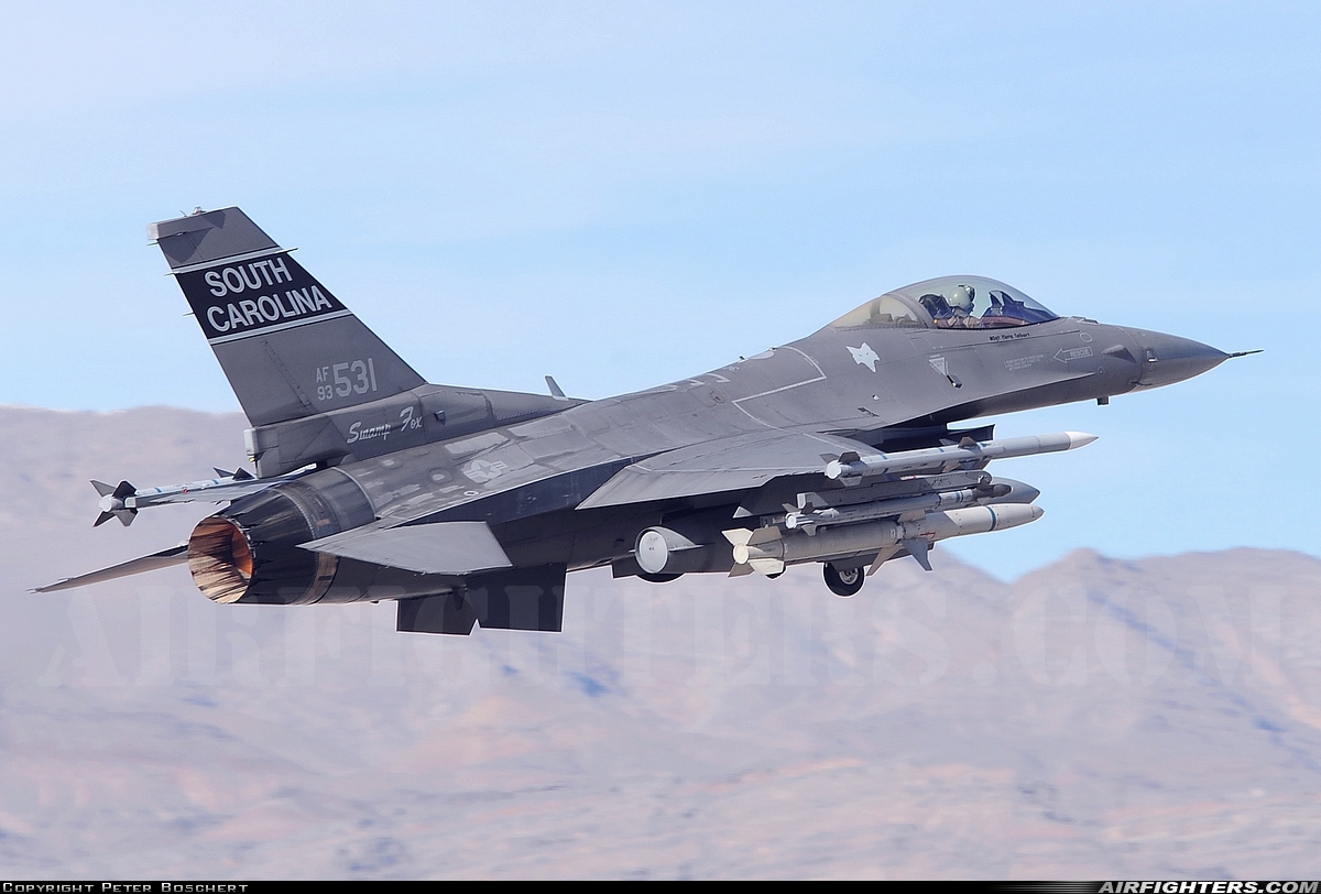 USA - Air Force General Dynamics F-16C Fighting Falcon 93-0531 at Las Vegas - Nellis AFB (LSV / KLSV), USA