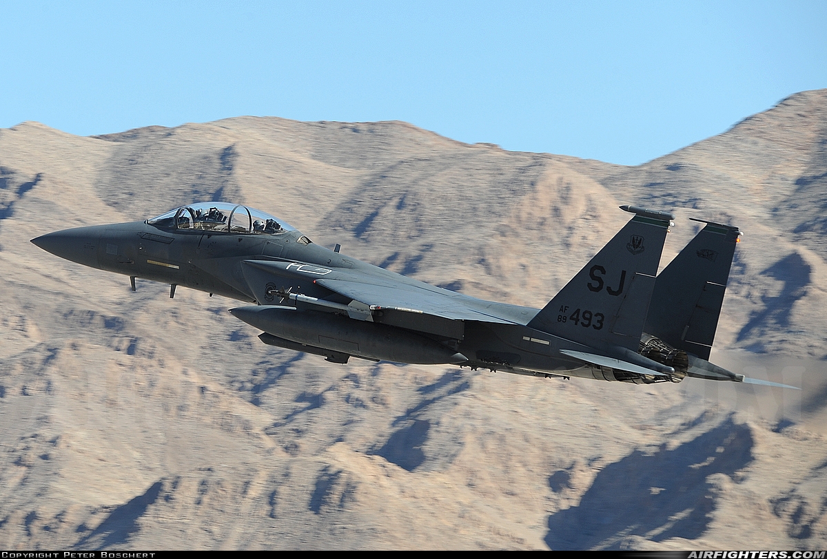 USA - Air Force McDonnell Douglas F-15E Strike Eagle 89-0493 at Las Vegas - Nellis AFB (LSV / KLSV), USA
