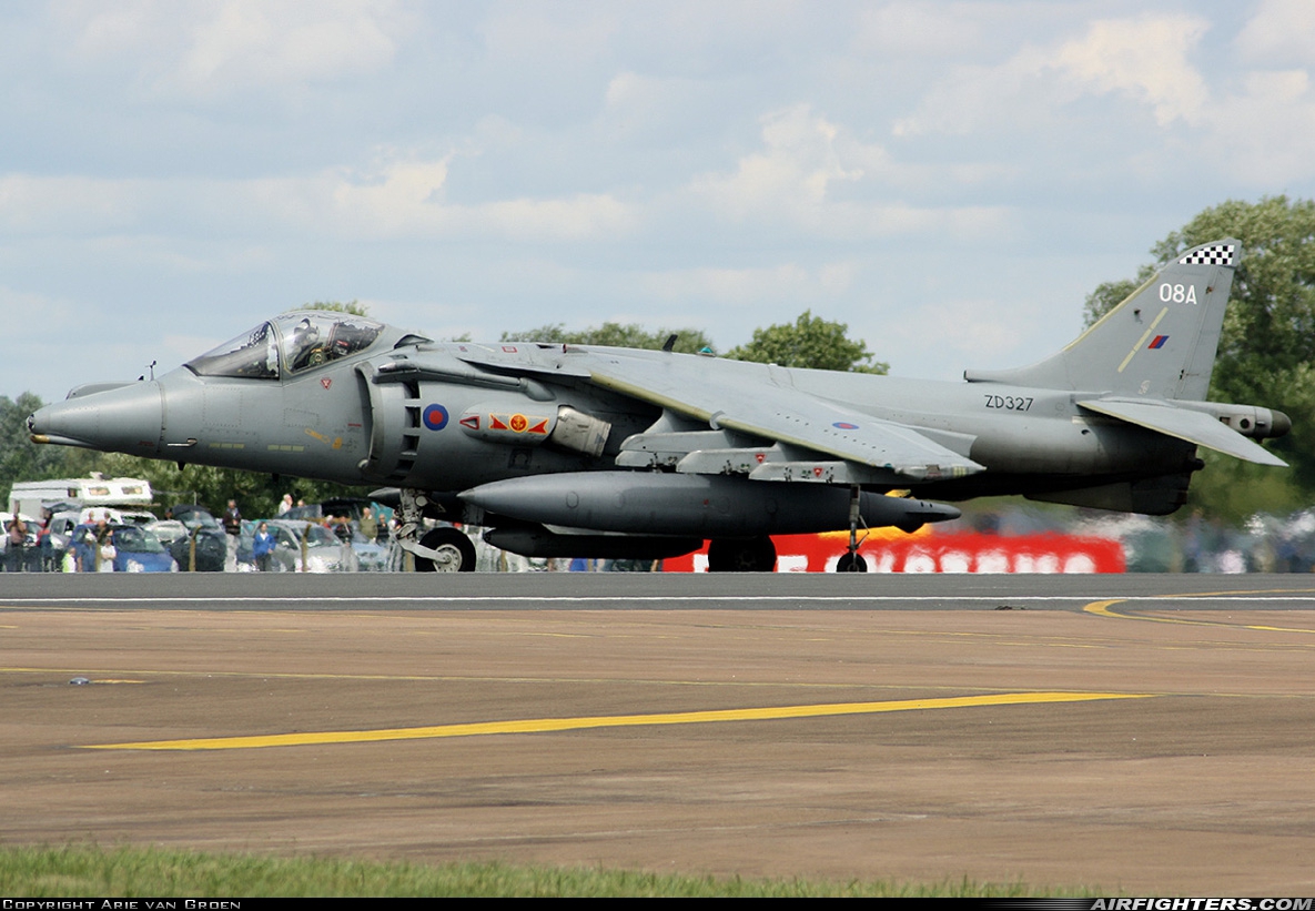 UK - Air Force British Aerospace Harrier GR.7A ZD327 at Fairford (FFD / EGVA), UK