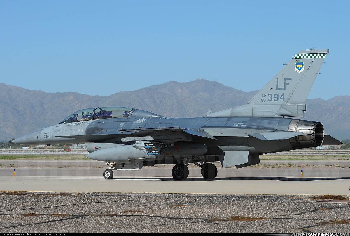 USA - Air Force General Dynamics F-16D Fighting Falcon 87-0394 at Glendale (Phoenix) - Luke AFB (LUF / KLUF), USA