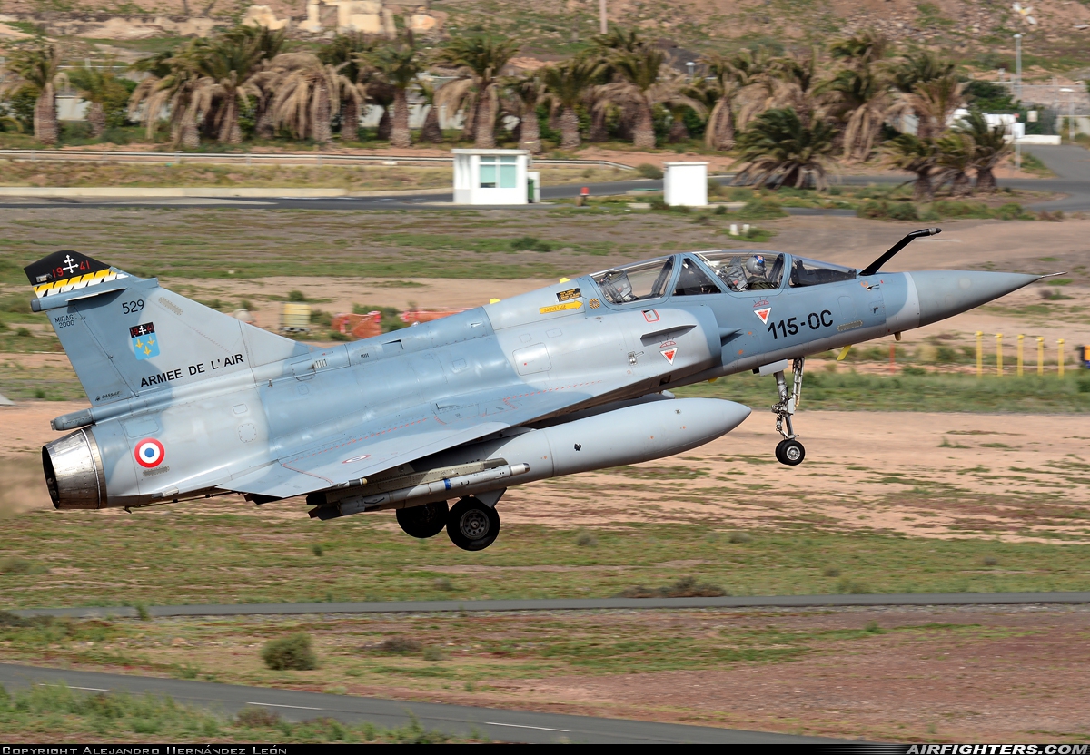 France - Air Force Dassault Mirage 2000B 529 at Gran Canaria (- Las Palmas / Gando) (LPA / GCLP), Spain