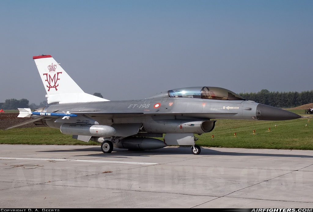 Denmark - Air Force General Dynamics F-16BM Fighting Falcon ET-198 at Koksijde (EBFN), Belgium