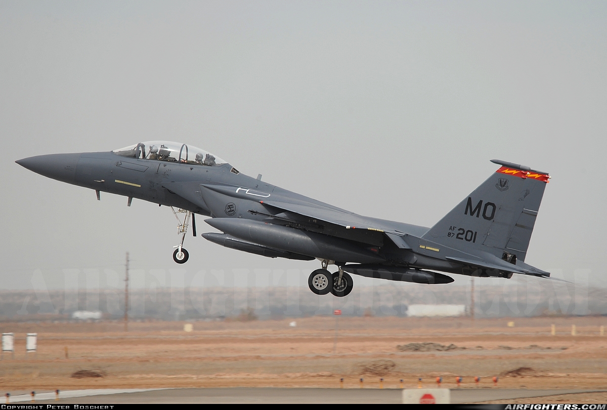 USA - Air Force McDonnell Douglas F-15E Strike Eagle 87-0201 at El Centro - NAF (NJK / KNJK), USA