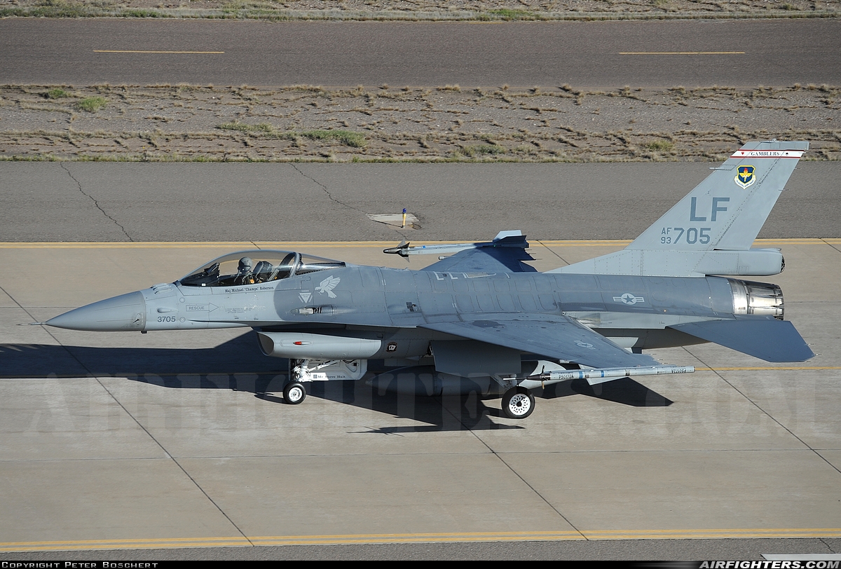 USA - Air Force General Dynamics F-16C Fighting Falcon 93-0705 at Glendale (Phoenix) - Luke AFB (LUF / KLUF), USA