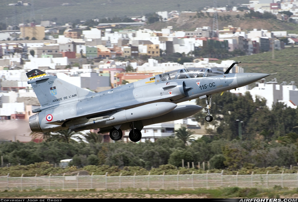 France - Air Force Dassault Mirage 2000B 529 at Gran Canaria (- Las Palmas / Gando) (LPA / GCLP), Spain