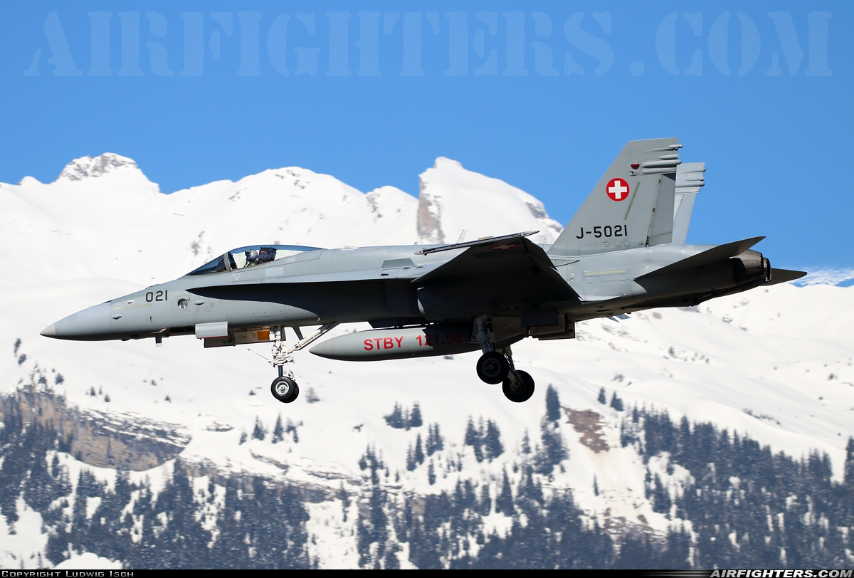 Switzerland - Air Force McDonnell Douglas F/A-18C Hornet J-5021 at Sion (- Sitten) (SIR / LSGS / LSMS), Switzerland