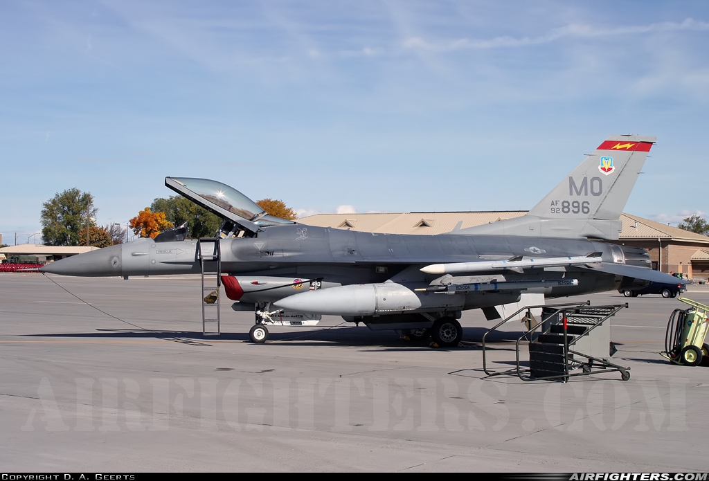 USA - Air Force General Dynamics F-16C Fighting Falcon 92-3896 at Mountain Home - Mountain Home Air Force Base (MUO / KMUO), USA