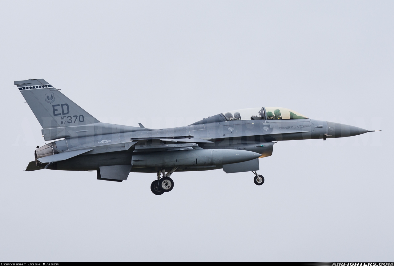 USA - Air Force General Dynamics F-16D Fighting Falcon 87-0370 at Tacoma - McChord AFB (TCM / KTCM), USA