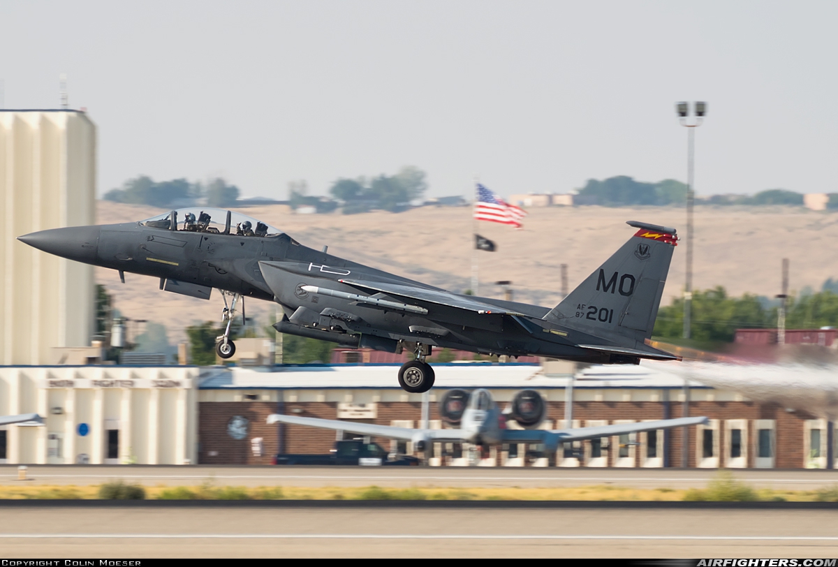 USA - Air Force McDonnell Douglas F-15E Strike Eagle 87-0201 at Boise - Air Terminal / Gowen Field (Municipal) (BOI / KBOI), USA