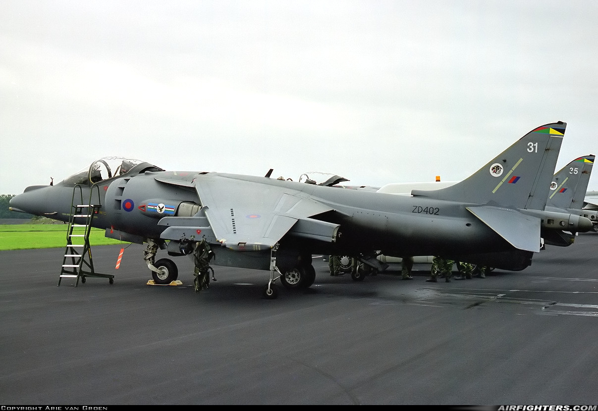 UK - Air Force British Aerospace Harrier GR.9 ZD402 at Leeuwarden (LWR / EHLW), Netherlands