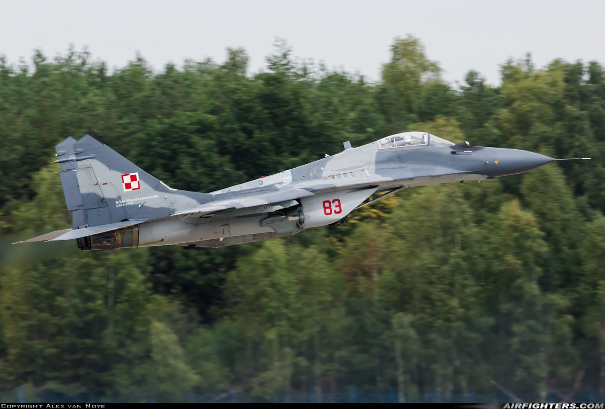 Poland - Air Force Mikoyan-Gurevich MiG-29A (9.12A) 83 at Minsk Mazowiecki (EPMM), Poland